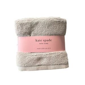 Kate spade 4 piece wash cloth creamy beige cotton soft fluffy